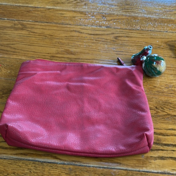 Free People Handbags - Free People red faux pebble leather travel zip bag.  Red. Approximately 11”X14”.